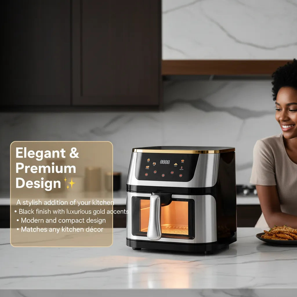 12L Large Capacity Air Fryer with 2800W Power – Smart Digital Touch Display & See-Through Design for Perfect Cooking Every Time 🍟✨