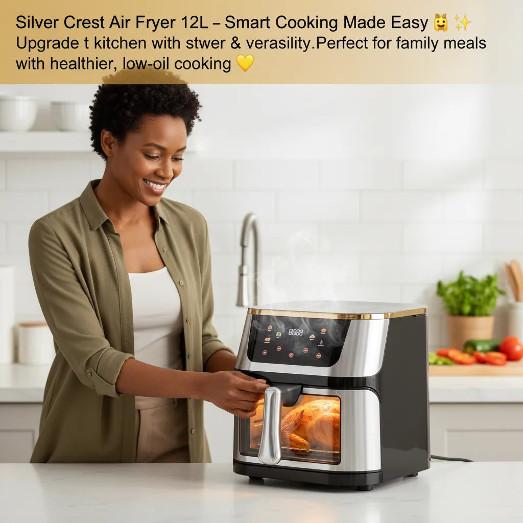 12L Large Capacity Air Fryer with 2800W Power – Smart Digital Touch Display & See-Through Design for Perfect Cooking Every Time 🍟✨