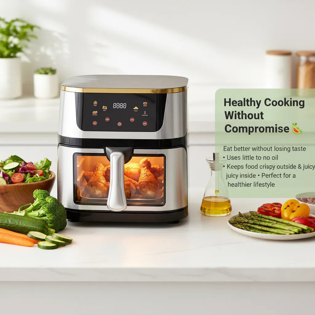 12L Large Capacity Air Fryer with 2800W Power – Smart Digital Touch Display & See-Through Design for Perfect Cooking Every Time 🍟✨