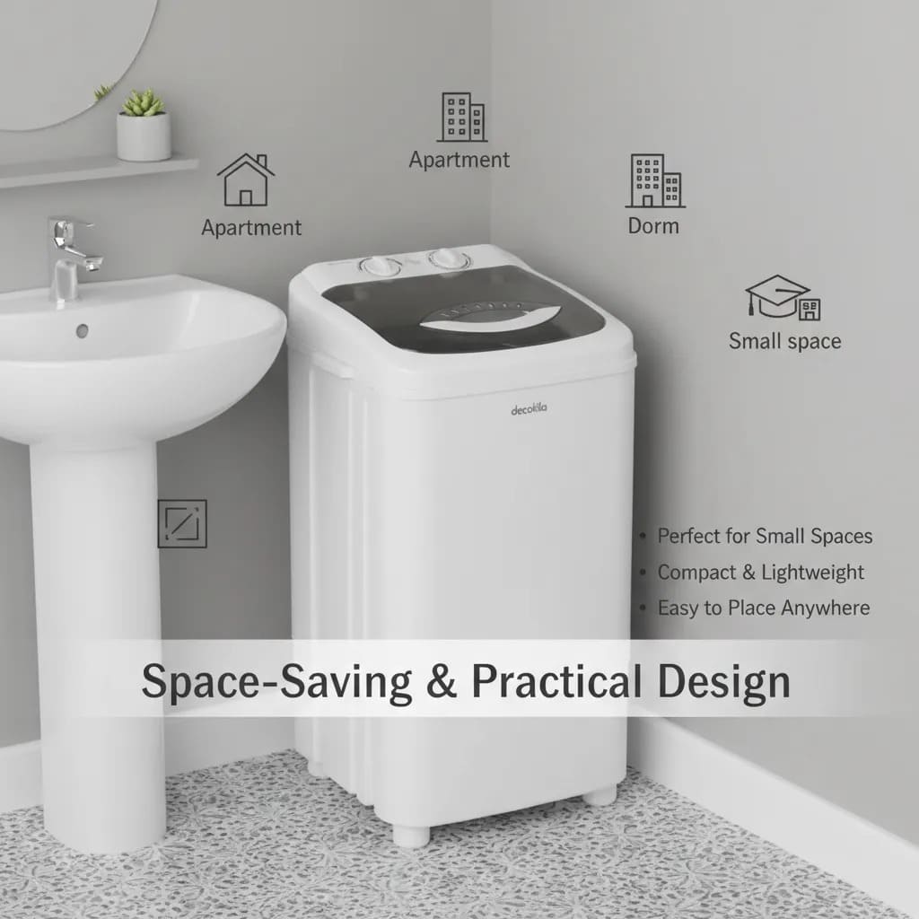 Decakila 7Kg Compact Single Tub Washing Machine – Efficient & Space-Saving for Small Homes
