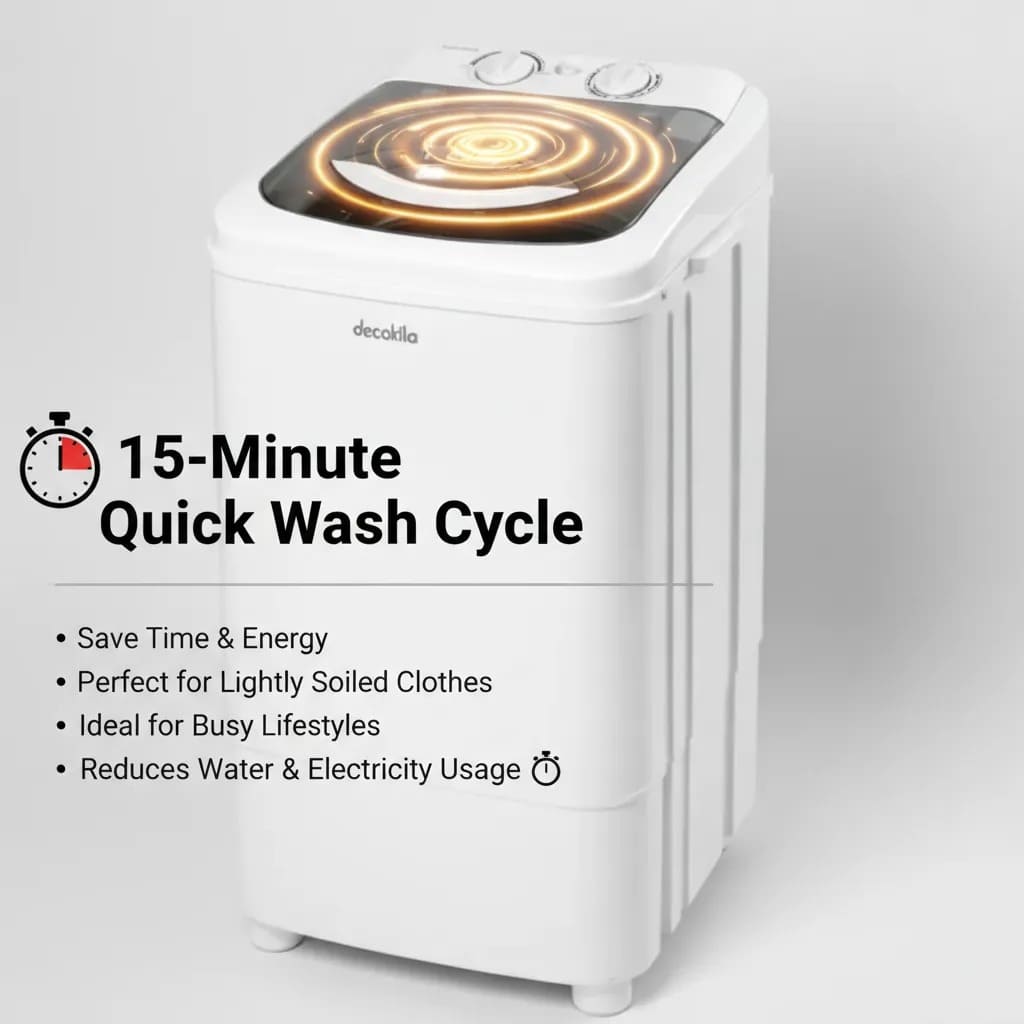 Decakila 7Kg Compact Single Tub Washing Machine – Efficient & Space-Saving for Small Homes