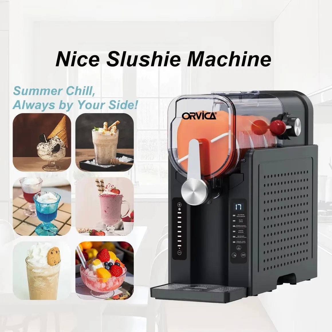 ORVICA Professional Slushie Machine – Multi-Purpose Frozen Drink Maker (2000W) ❄️🥤