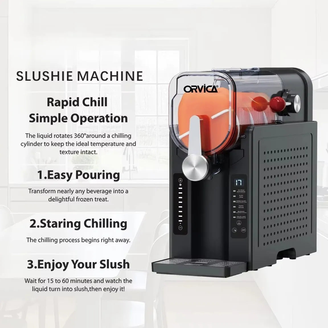 ORVICA Professional Slushie Machine – Multi-Purpose Frozen Drink Maker (2000W) ❄️🥤
