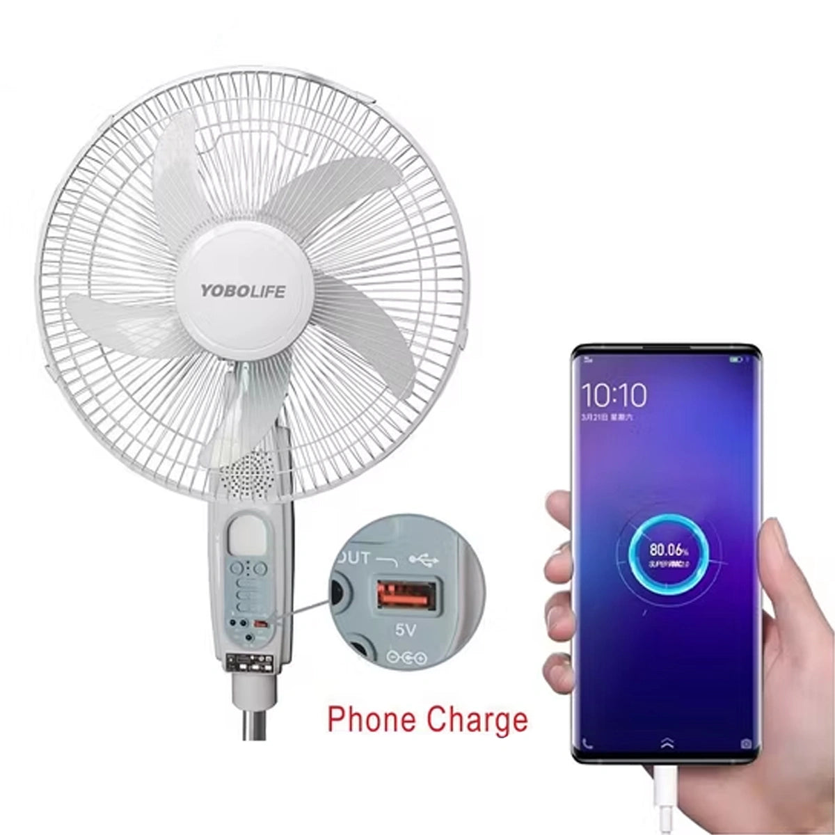 Smart 16-Inch Rechargeable Standing Fan: Efficient Cooling Anytime, Anywhere