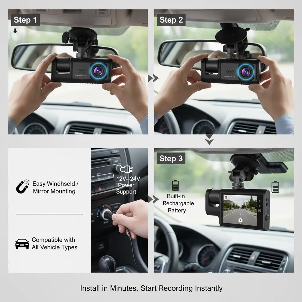 Smart Dash Camera 1080P – Your Road Safety Guardian🚗📹