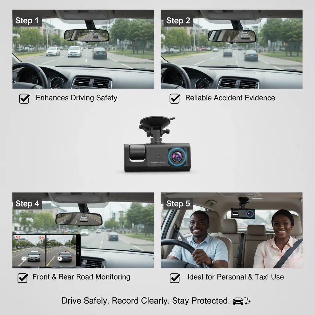 Smart Dash Camera 1080P – Your Road Safety Guardian🚗📹