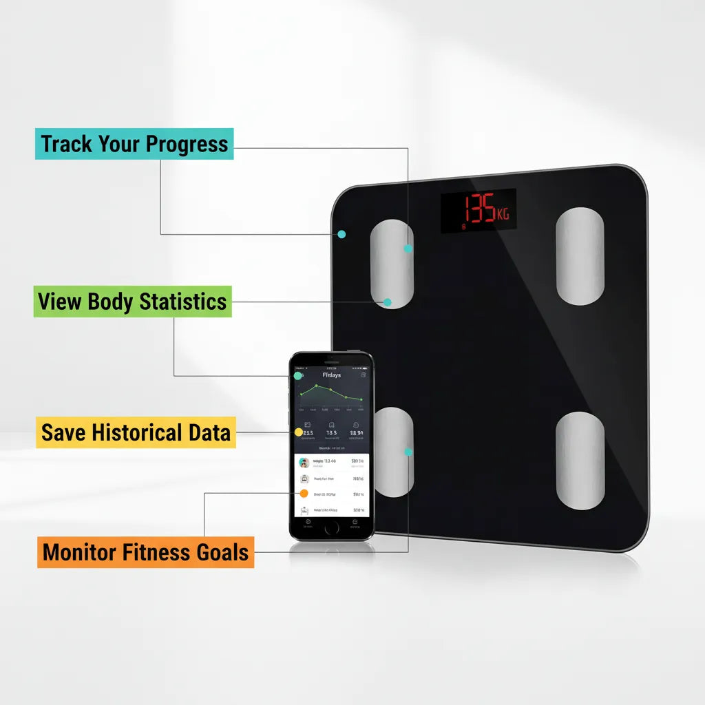 Muscley Smart Body Fat Scale – Smart Digital Health Scale | Accurate Body Analysis | Capacity Up to 180KG