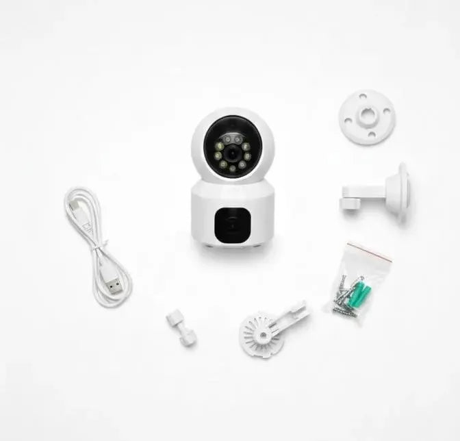 🔒 SMART WIFI DUAL-LENS SECURITY CAMERA – 1080P FULL HD, NIGHT VISION & MOTION TRACKING