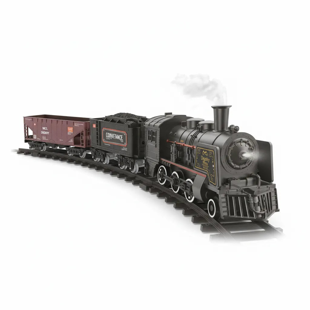 Alloy Smart Metal Steam Train Set for Kids – Real Smoke, LED Headlight, Sound Effects & Track Railway Toy 🚂