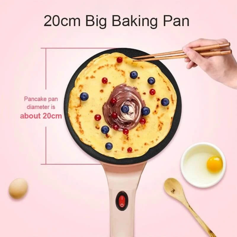 Electric Pancake Maker – Non-Stick Crepe Maker with Thermostatic Heating & Overheat Protection