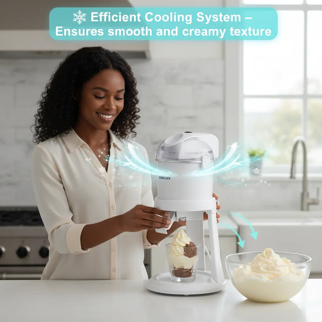 Sokany Ice Cream Machine – 1L Homemade Ice Cream Maker with Efficient Cooling & Quick Preparation🍦