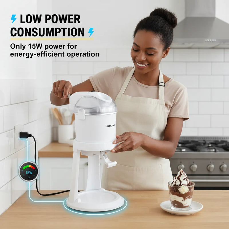 Sokany Ice Cream Machine – 1L Homemade Ice Cream Maker with Efficient Cooling & Quick Preparation🍦