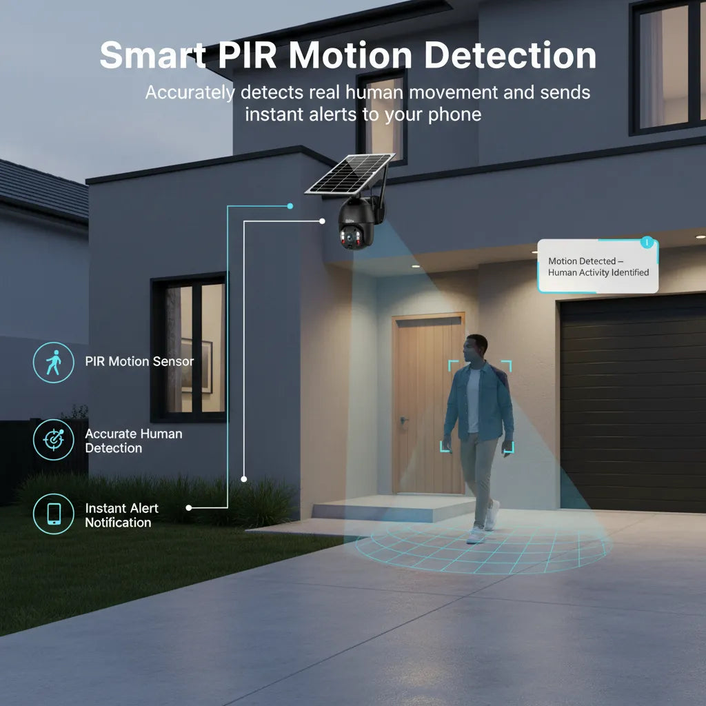 Solar Camera 4G HD PTZ – Smart Solar-Powered Outdoor Security with AI Detection & Night Vision