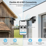 Solar Camera 4G HD PTZ – Smart Solar-Powered Outdoor Security with AI Detection & Night Vision