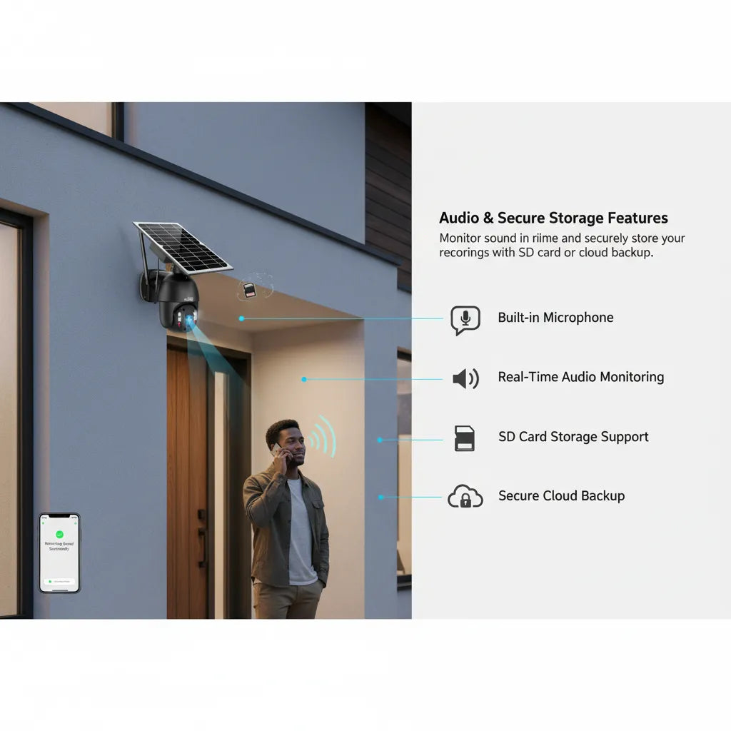 Solar Camera 4G HD PTZ – Smart Solar-Powered Outdoor Security with AI Detection & Night Vision