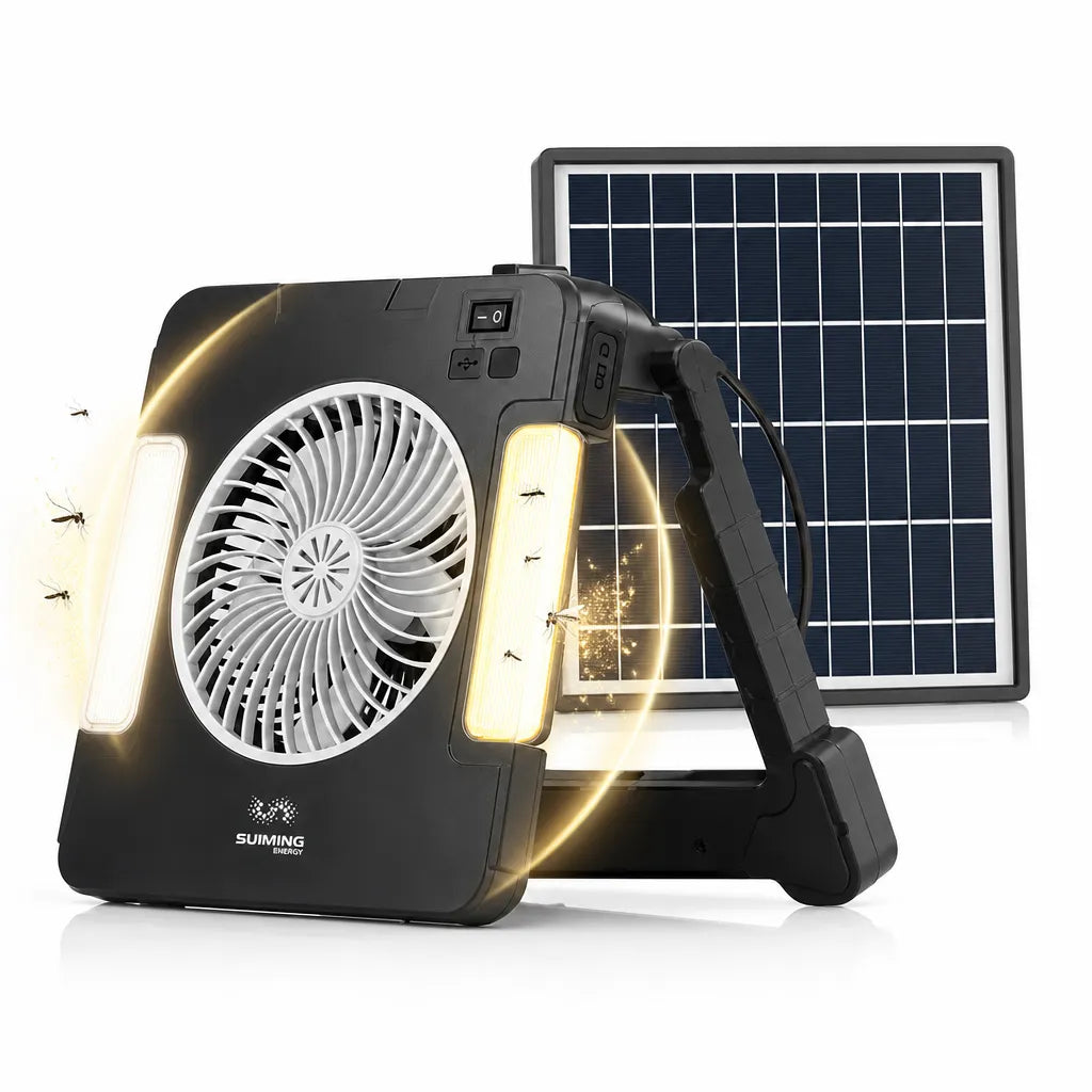 The Ultimate 3-in-1 Survival Tool: Solar Fan, LED Light, and Mosquito Repellent