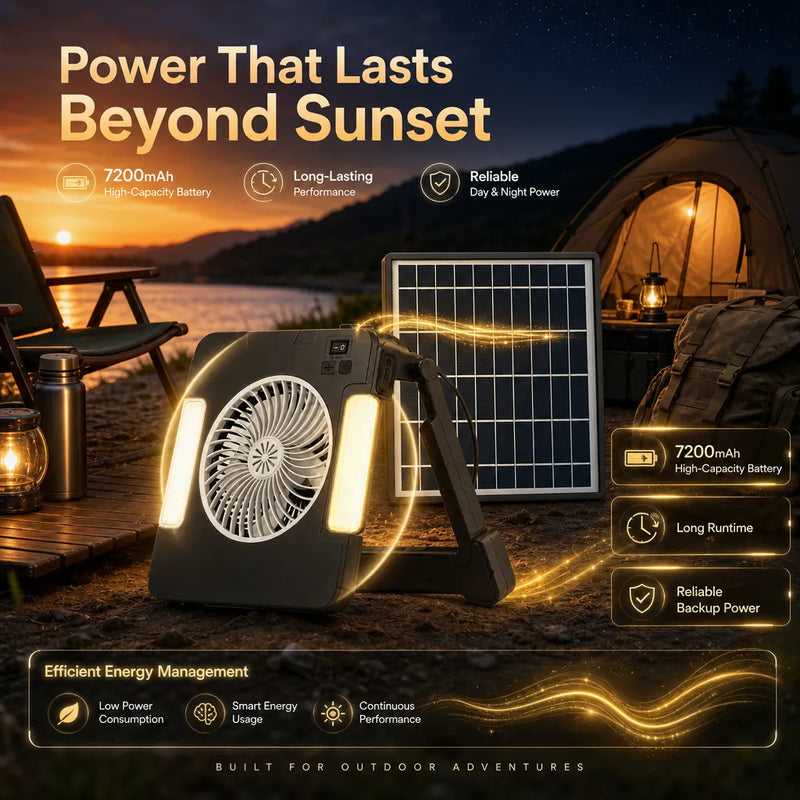 The Ultimate 3-in-1 Survival Tool: Solar Fan, LED Light, and Mosquito Repellent