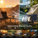 The Ultimate 3-in-1 Survival Tool: Solar Fan, LED Light, and Mosquito Repellent