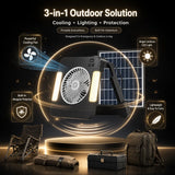 The Ultimate 3-in-1 Survival Tool: Solar Fan, LED Light, and Mosquito Repellent