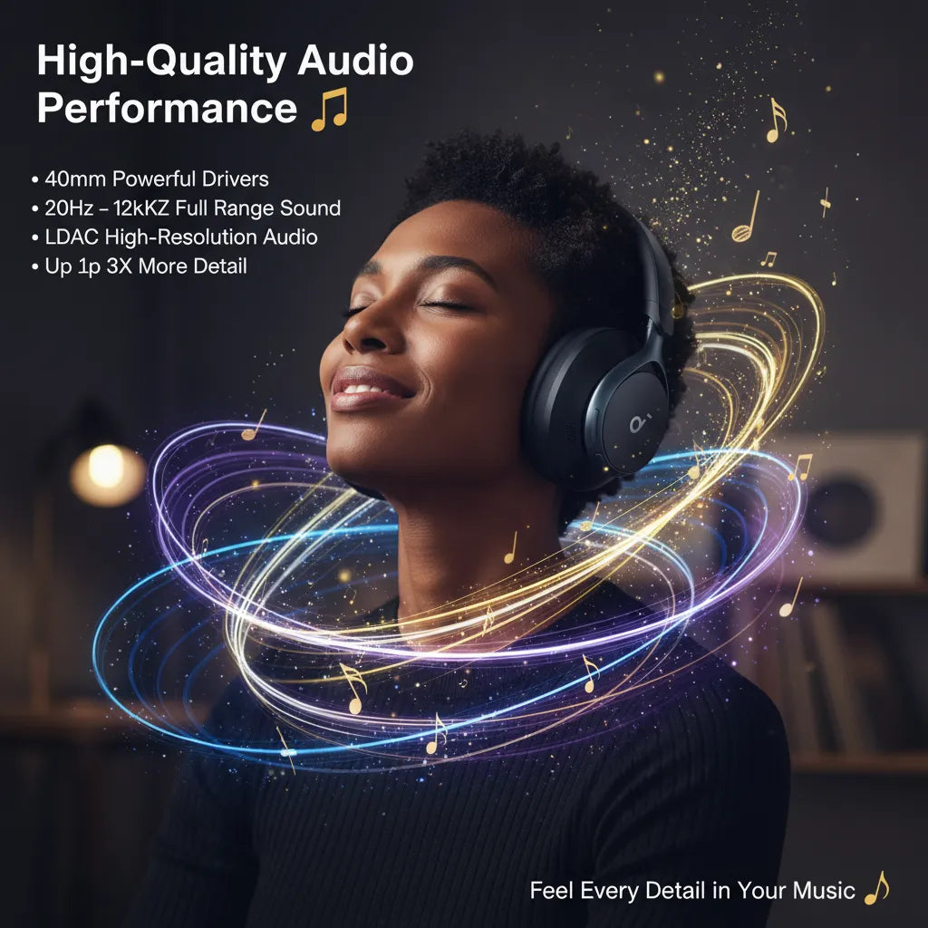 🎧 Soundcore Space One – Silence the World, Dive Into Pure High-Resolution Sound with 2X Stronger Noise Cancelling, 40 Hours Playtime, and All-Day Comfort Designed for Your Lifestyle 🔥