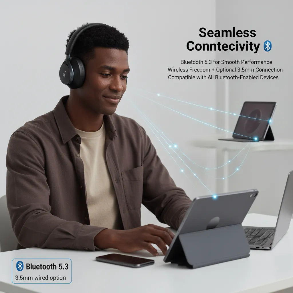 🎧 Soundcore Space One – Silence the World, Dive Into Pure High-Resolution Sound with 2X Stronger Noise Cancelling, 40 Hours Playtime, and All-Day Comfort Designed for Your Lifestyle 🔥