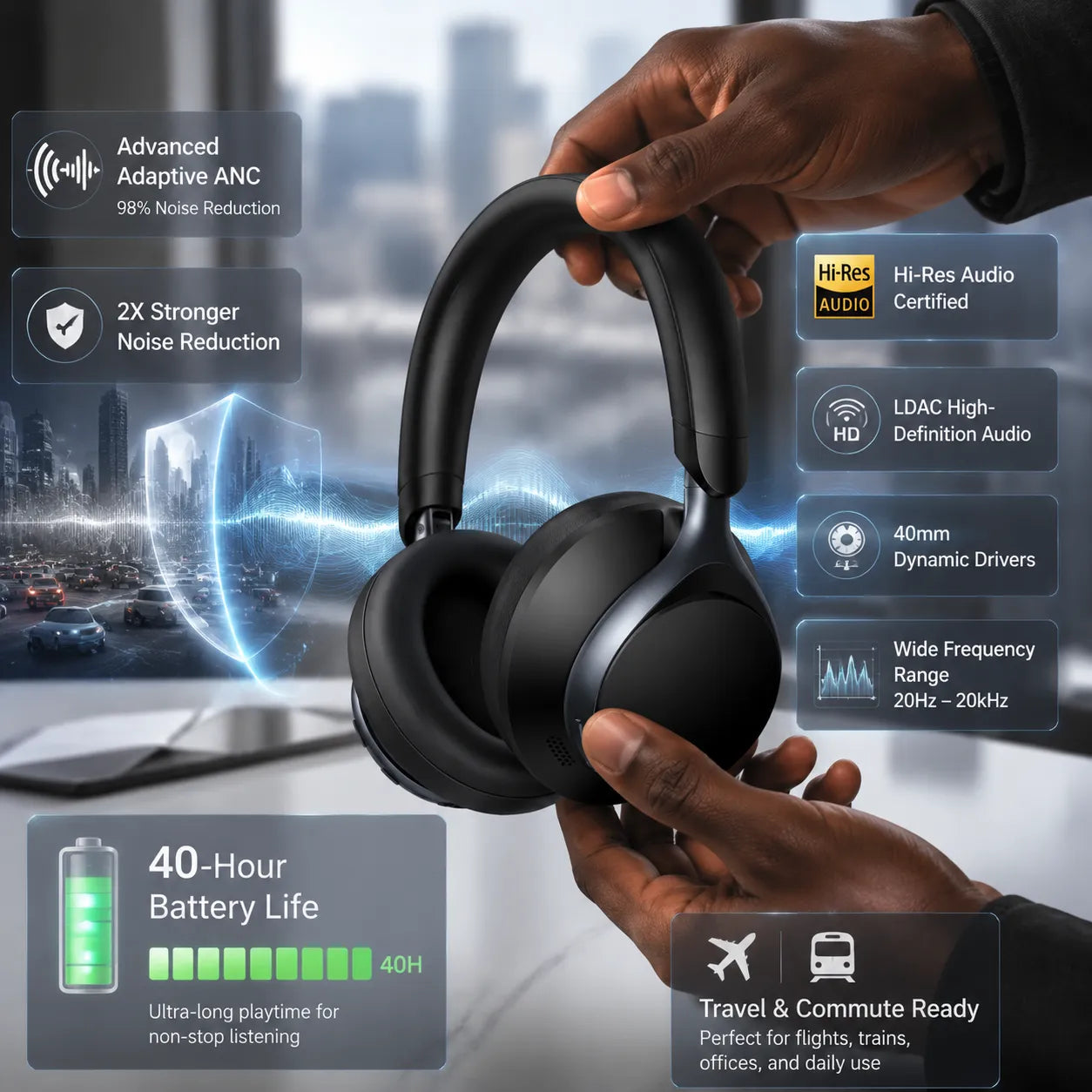 ANKER Soundcore Space One (A3035) – Premium Active Noise Cancelling Headphones