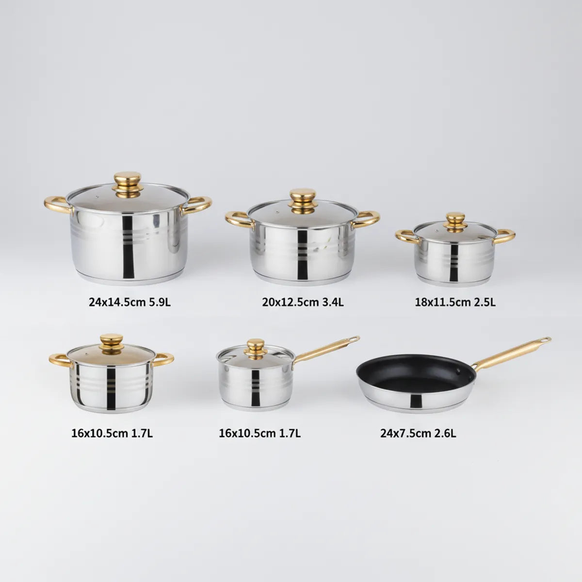 Evimki High Quality Stainless Steel12-Piece  Cookware Set 🍳 – 5-Layer Bottom – Elegant & Durable Pots and Pans Set for Everyday Cooking