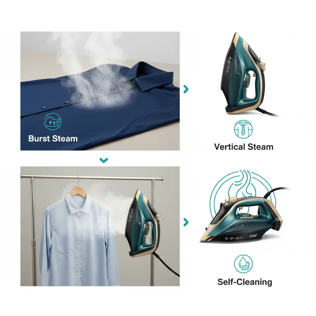 German plus 2400w steam iron – Powerful, Efficient & Safe Ironing for Perfect Clothes