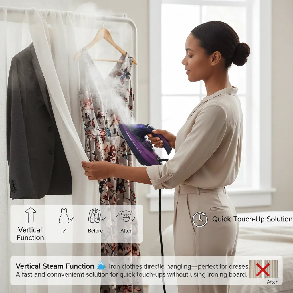 Steam Iron 2400W⚡ – High-Powered Steam💨 Technology for Smooth, Wrinkle-Free Results in Seconds