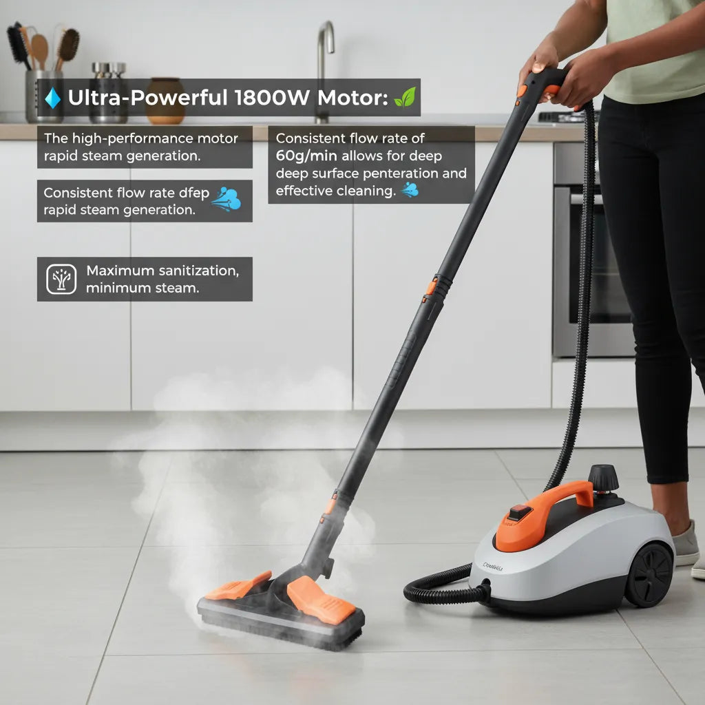 Decakila 1800W Steam Cleaner: Powerful 5-Bar Sanitization & Chemical-Free Cleaning ✨