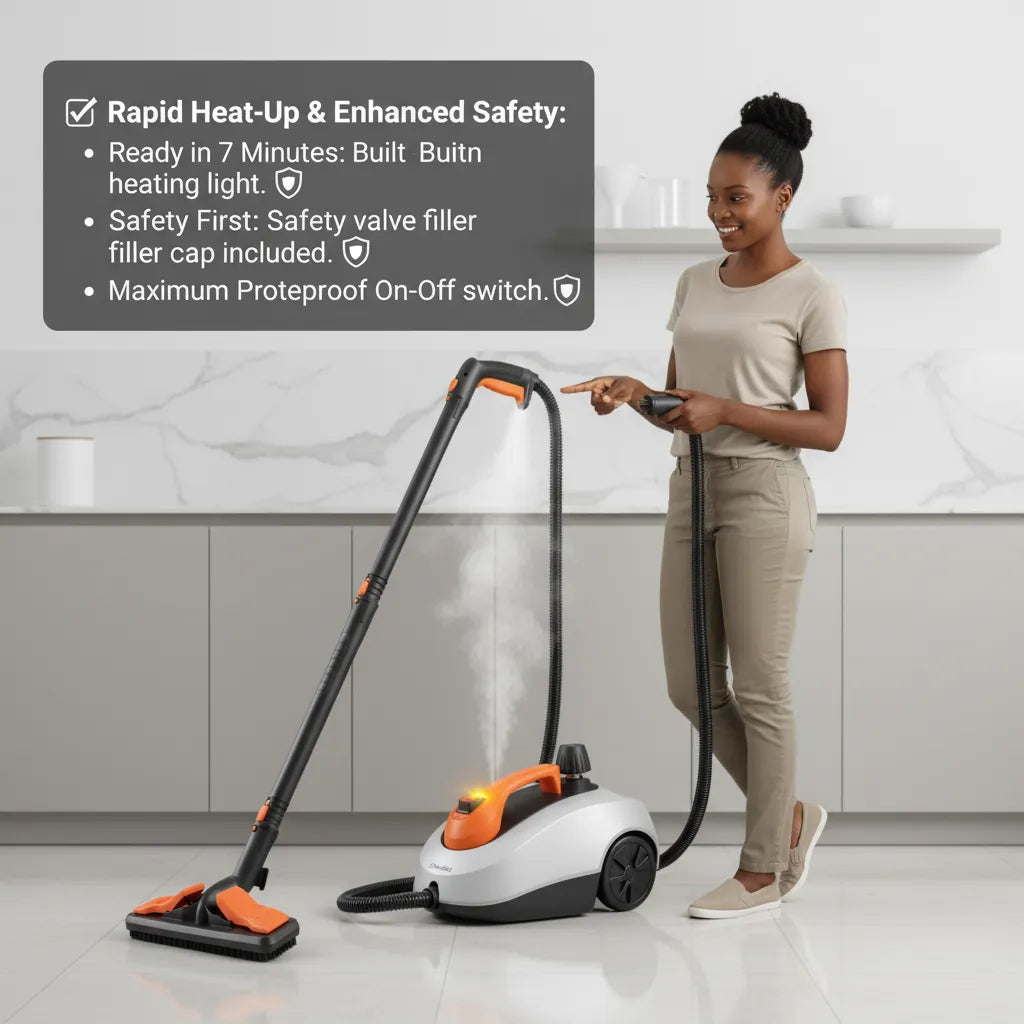 Decakila 1800W Steam Cleaner: Powerful 5-Bar Sanitization & Chemical-Free Cleaning ✨