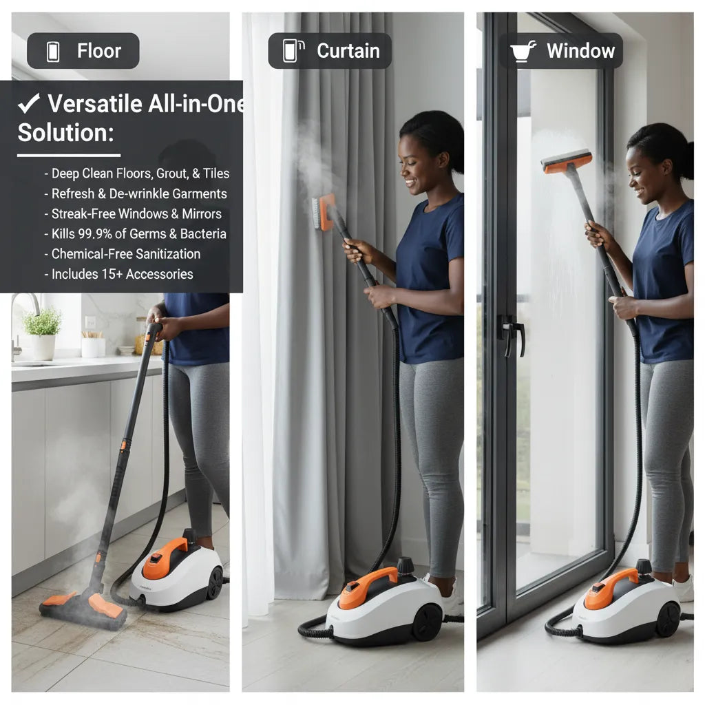 Decakila 1800W Steam Cleaner: Powerful 5-Bar Sanitization & Chemical-Free Cleaning ✨