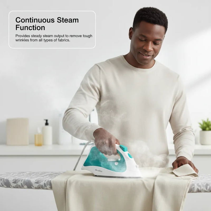 Decakela 1400W Steam Iron – Fast Heating & Powerful Steam Performance