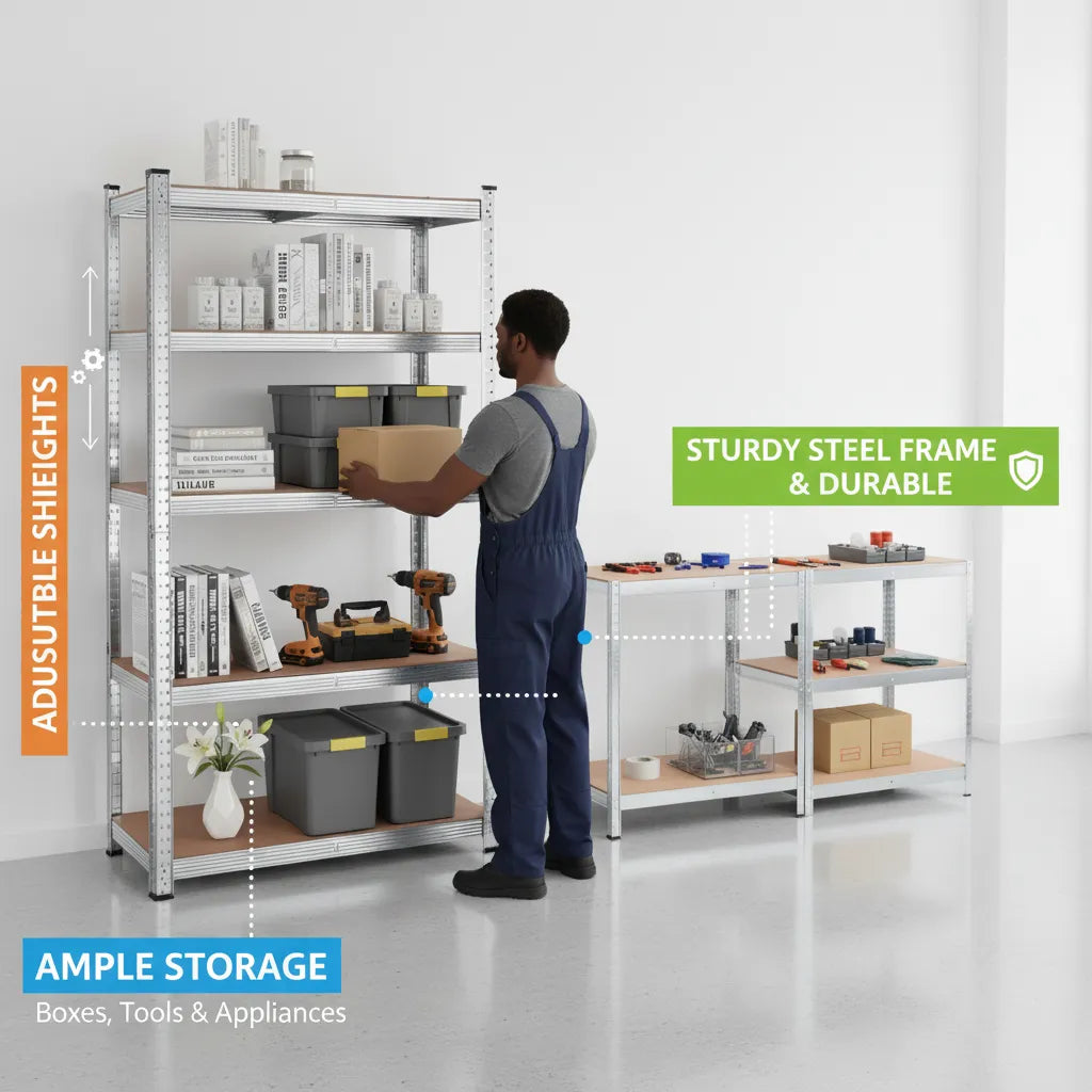💪 Transform Your Space – WADFOW Adjustable Storage Shelves (5 Shelves)