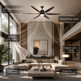 Suming 54" LED Ceiling Fan with Remote Control – 6-Speed & 3-Color Light