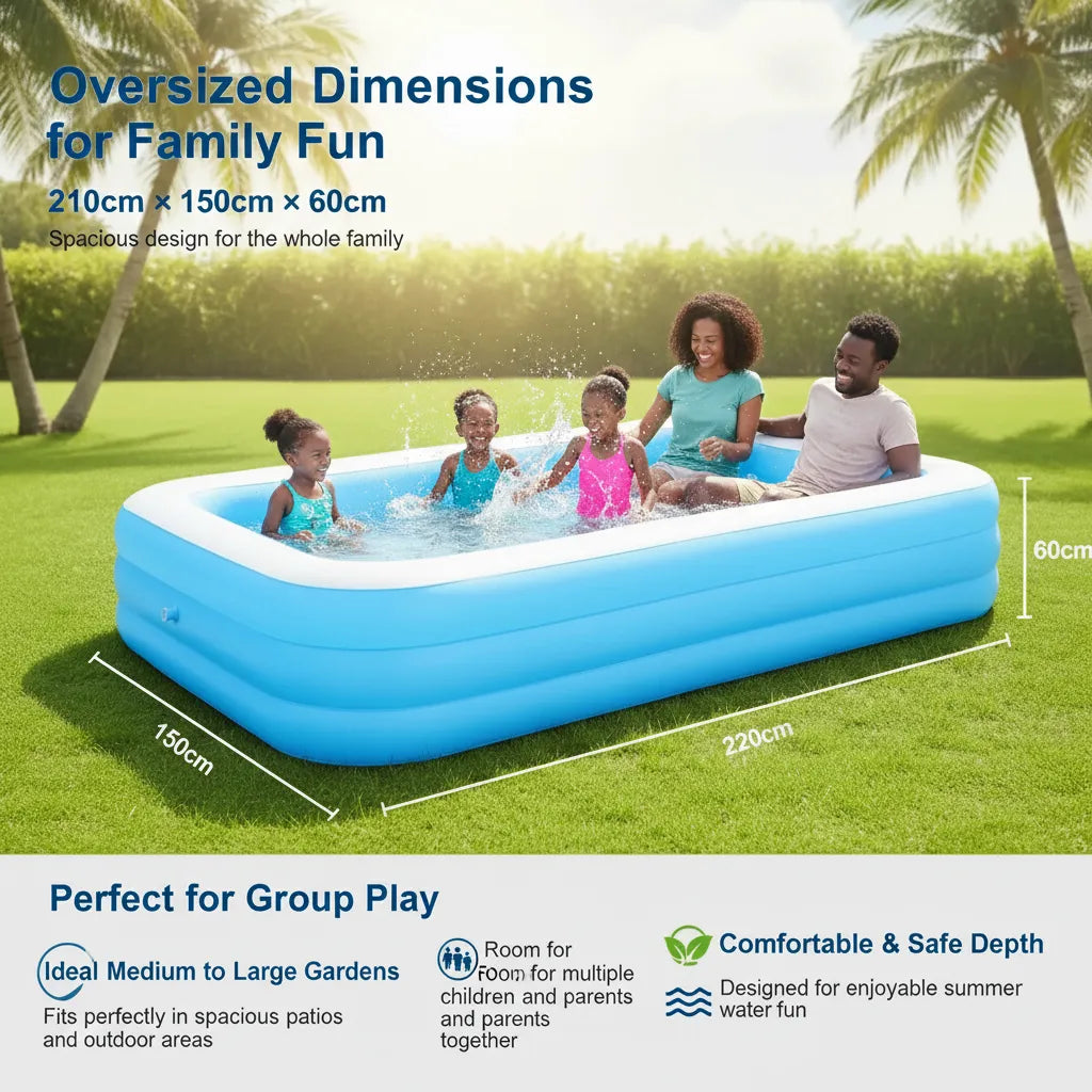 Bring the Beach Home: HELI Swim Centre 210cm Family Pool – The Ultimate Summer Escape