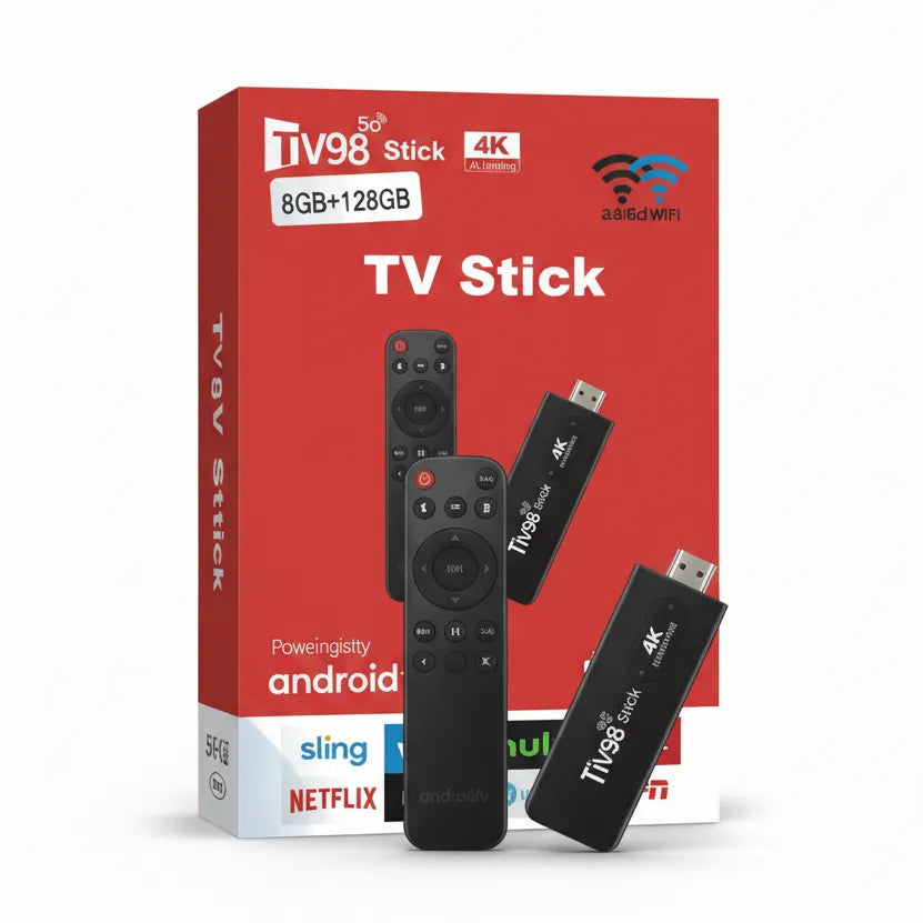 TV98 Android TV Stick 4K – Turn Any TV into a Smart TV Instantly 📺✨