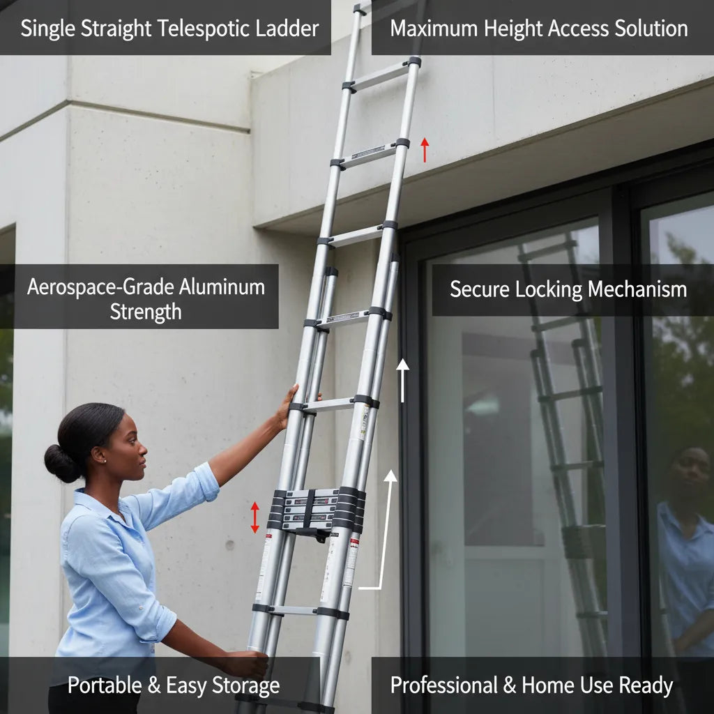 Telescopic Foldable Ladder – 12.5ft Aluminium Extendable Ladder for Multi-Purpose Use