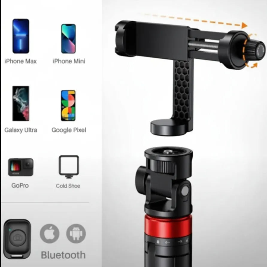 Creator Pro Gimbal 1.8m Selfie Stick, Tracking Tripod with Smart Tracking, LED Fill Light & Detachable Remote