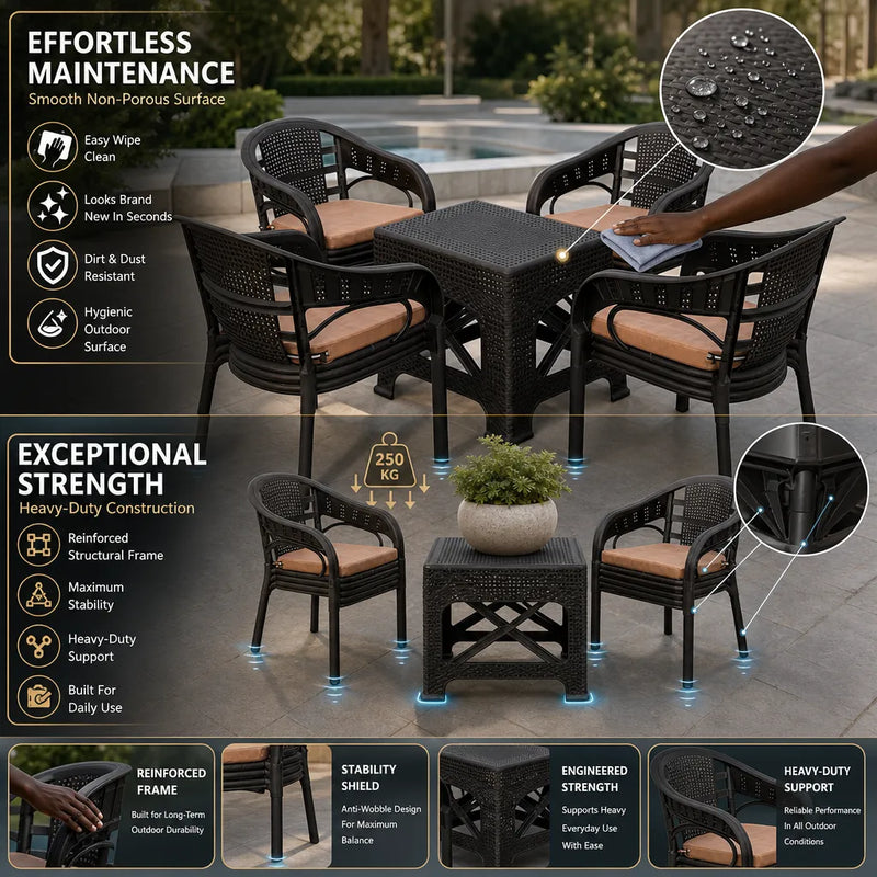 Turkish Comfort Set: Durable, Stylish, and Easy-to-Maintain Premium 4-Chair Turkish Outdoor Set