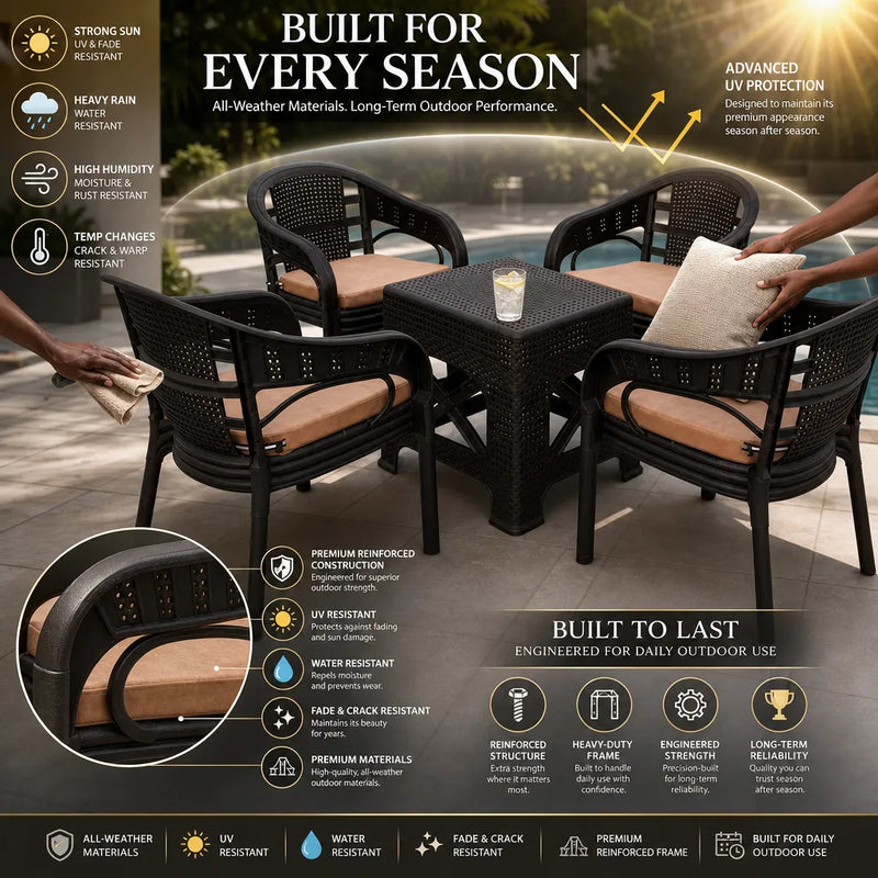 Turkish Comfort Set: Durable, Stylish, and Easy-to-Maintain Premium 4-Chair Turkish Outdoor Set