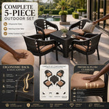 Turkish Comfort Set: Durable, Stylish, and Easy-to-Maintain Premium 4-Chair Turkish Outdoor Set