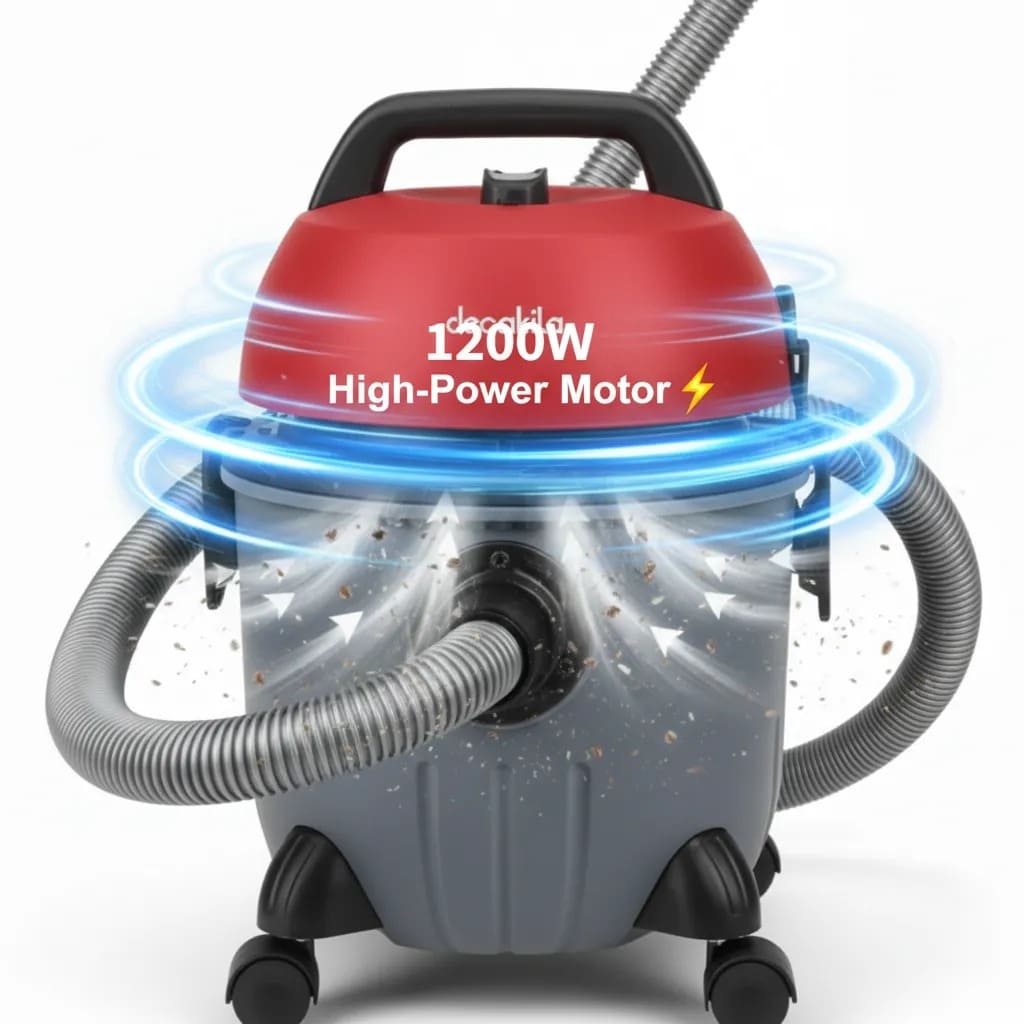 Decakila Wet & Dry Vacuum Cleaner 1200W – 15L Large Capacity, Powerful Suction, Compact & Lightweight🧹⚡