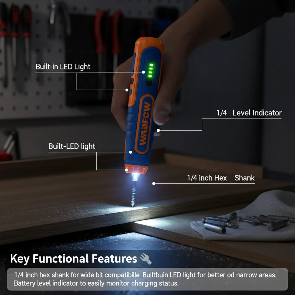 👉 WADFOW Cordless Screwdriver – Compact 4V Power Tool for Home & DIY Projects