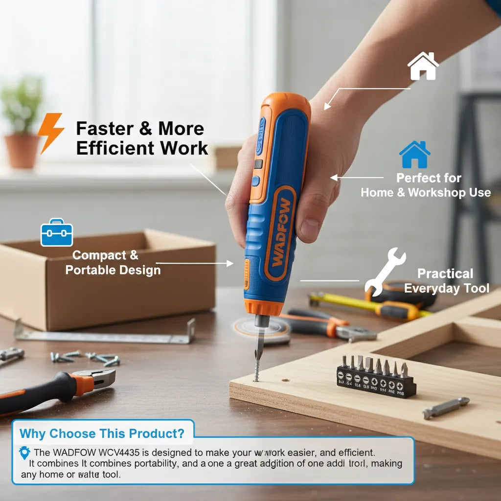 👉 WADFOW Cordless Screwdriver – Compact 4V Power Tool for Home & DIY Projects
