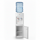 Floor-Standing Water Dispenser | Hot & Cold – Bottom Storage Cabinet – Elegant White Finish