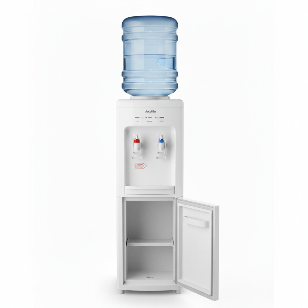 Floor-Standing Water Dispenser | Hot & Cold – Bottom Storage Cabinet – Elegant White Finish