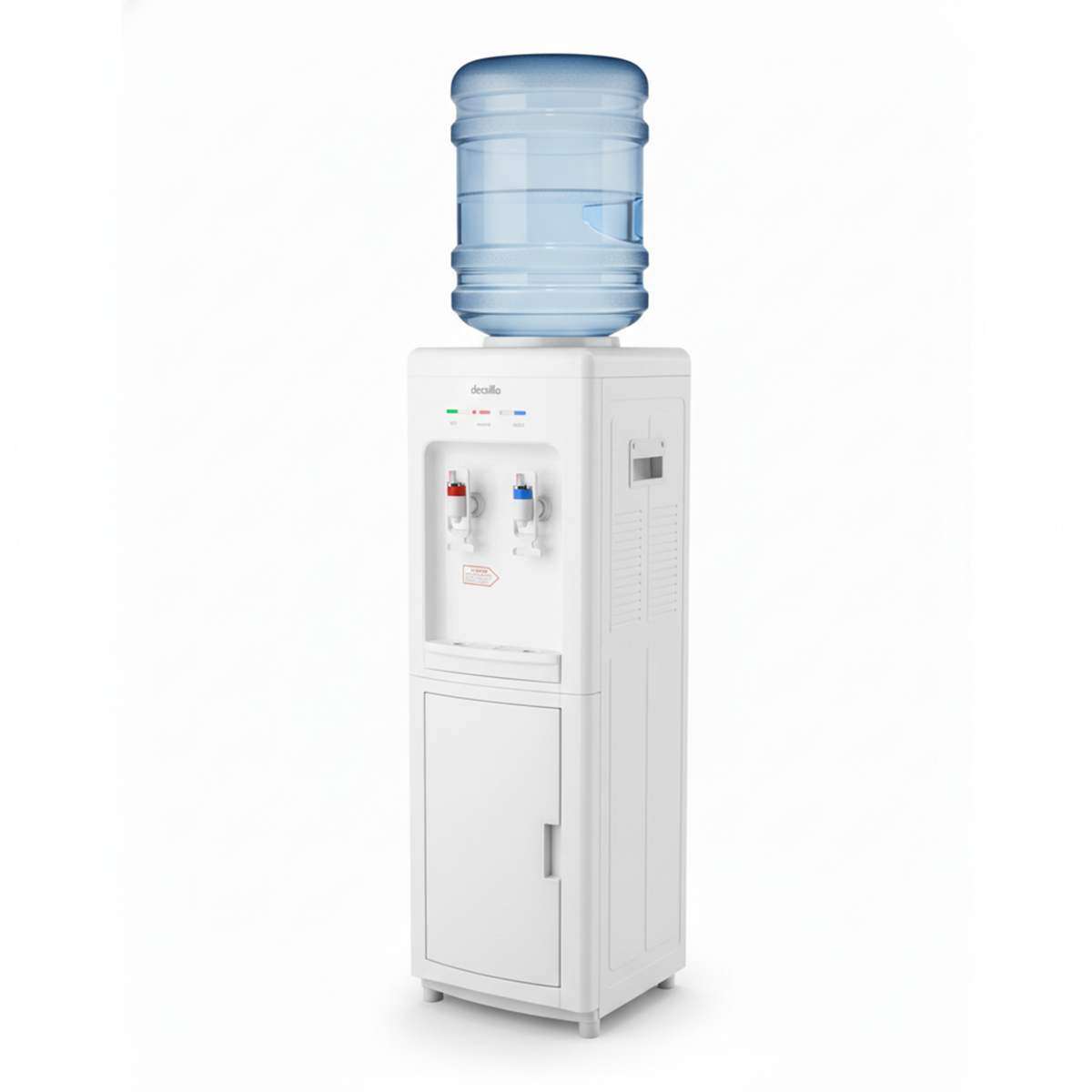 Floor-Standing Water Dispenser | Hot & Cold – Bottom Storage Cabinet – Elegant White Finish