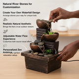 7.5" Desktop Relaxation Water Fountain - 3-Tier Indoor Zen Waterfall with LED Lights