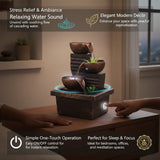 7.5" Desktop Relaxation Water Fountain - 3-Tier Indoor Zen Waterfall with LED Lights